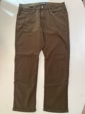 DU/ER N2X Relaxed Taper Pants Size 36x30 Dark Olive Green Stretch Performance